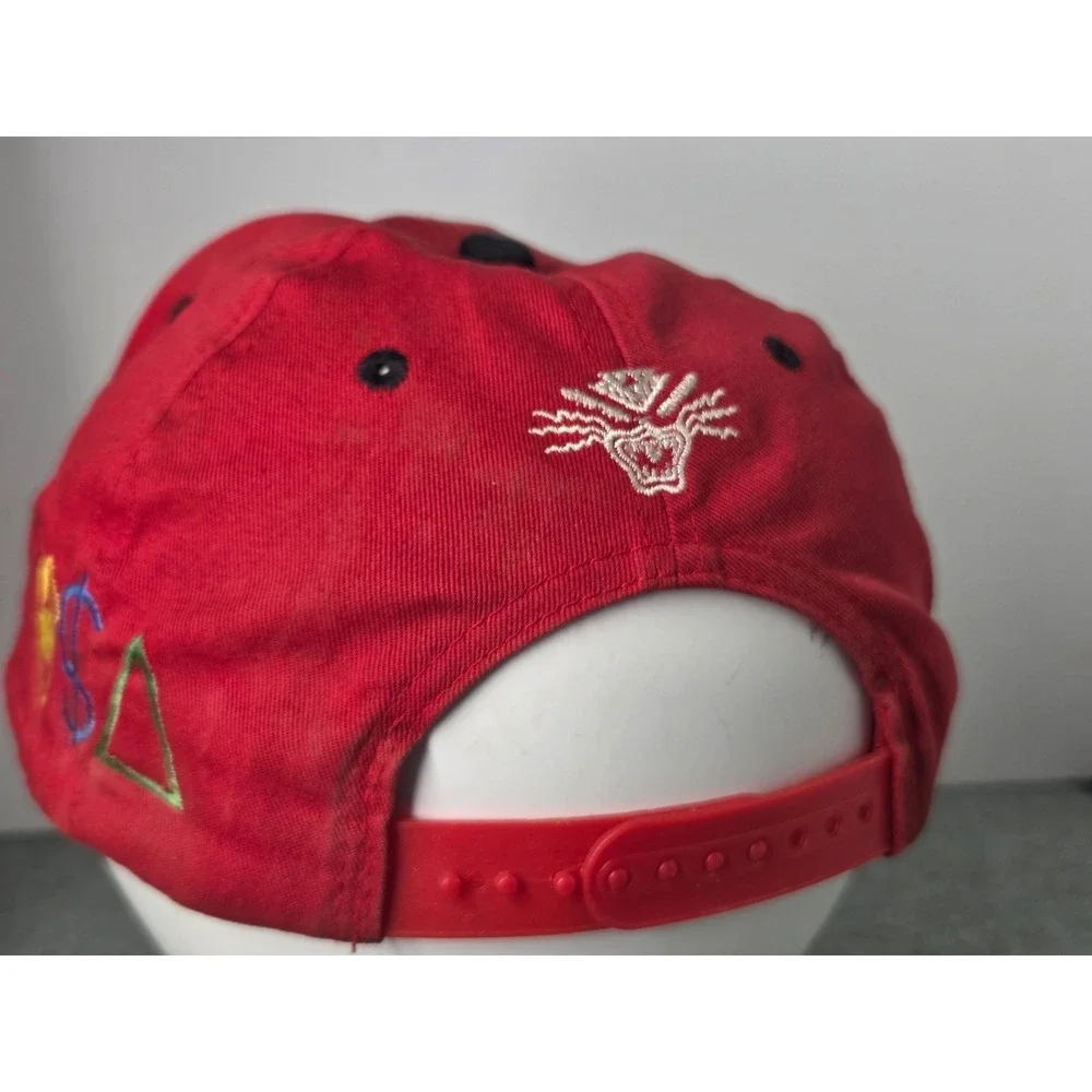 Vintage TISA Chicago Bulls Hat Cap Snapback Red Black Retro Adidas